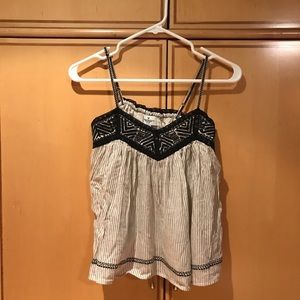 Embroidered flowy tank top